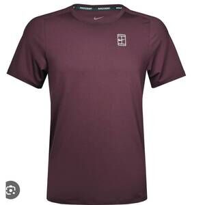 NEW NIKE men's court advantage t-shirt in maroon